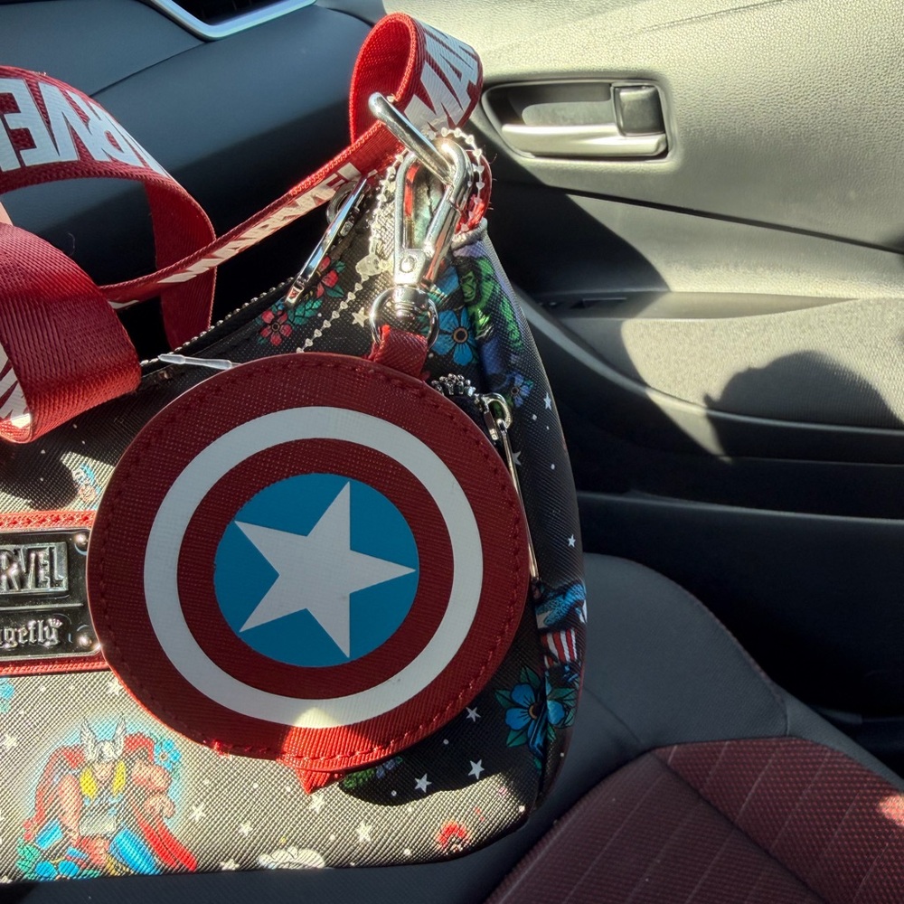 Loungefly Marvel Black and Red Superhero Bag - Picture 3 of 6